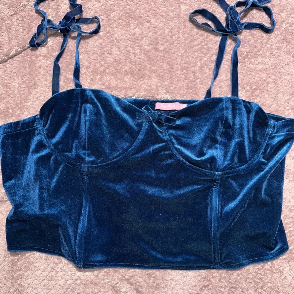 Gorgeous 2XL Sugar Thrillz velvet zip up corset